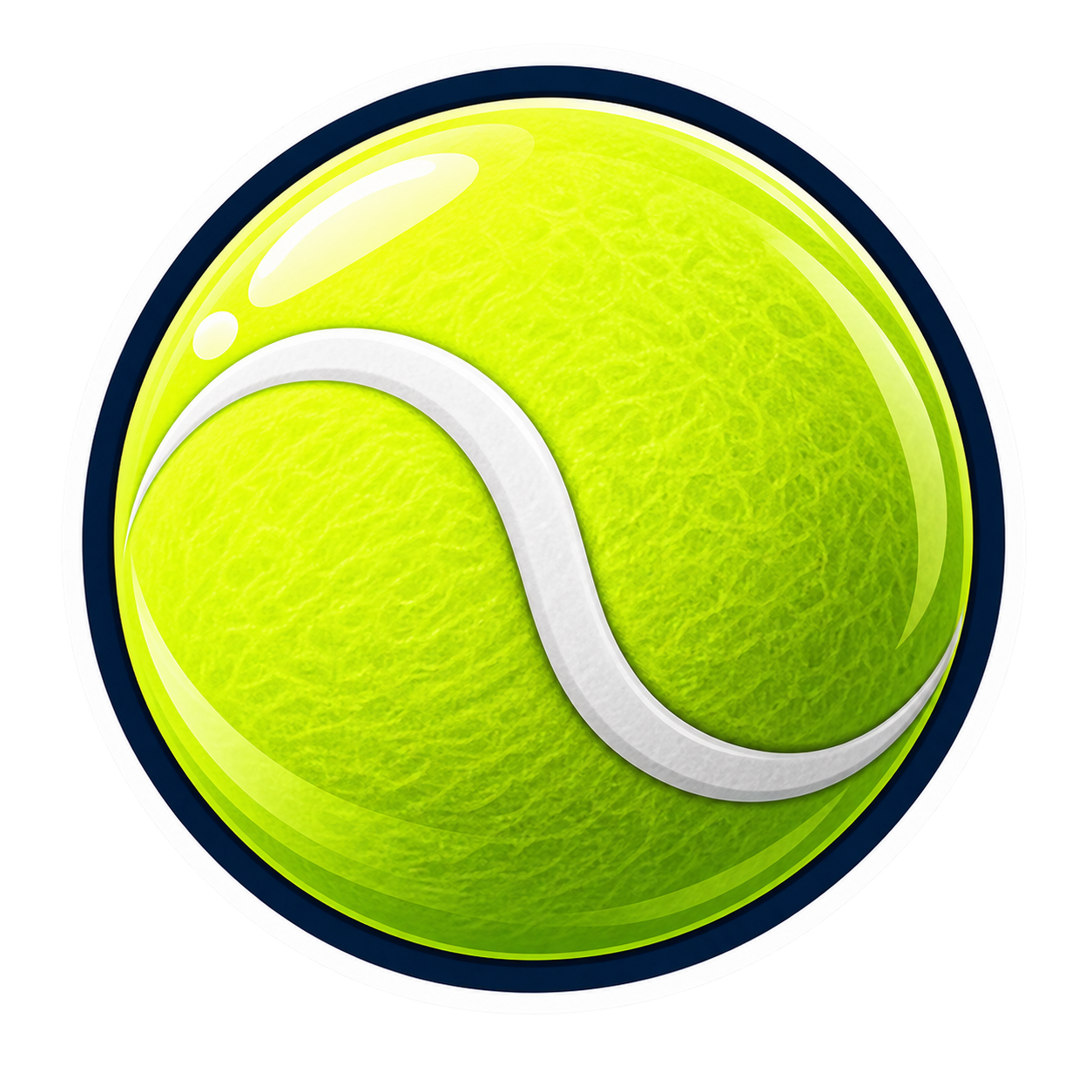 Tennis ball — 3 inch sticker